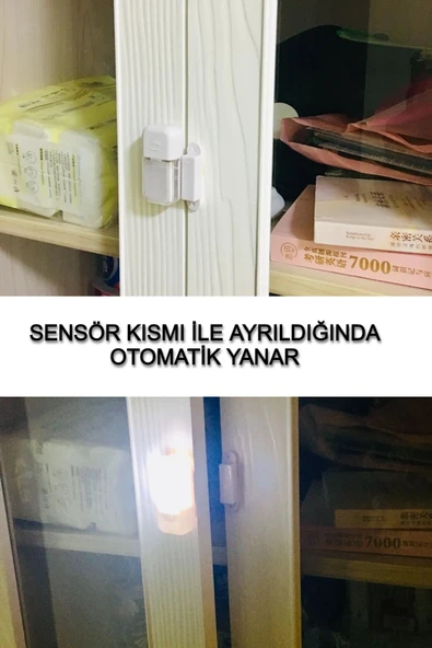 Sensörlü LED Dolap İçi Işık – Otomatik Hareket Algılayıcı, Manyetik Yapışkanlı Spot LED Aydınlatma - 4
