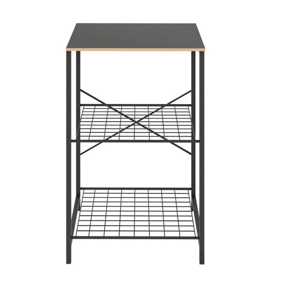 Eportatif Çok Amaçlı Mutfak Rafı Bangosu Masa Dar Füme 1444 - 5