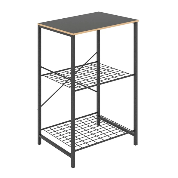 Eportatif Çok Amaçlı Mutfak Rafı Bangosu Masa Dar Füme 1444 - 6