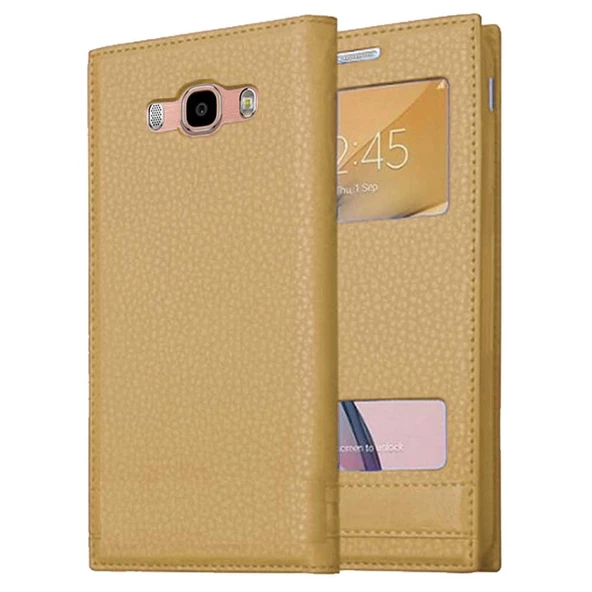 Samsung Galaxy J7 2016 J710 Uyumlu Pencereli Kapaklı Magnum Kılıf - Resim 5