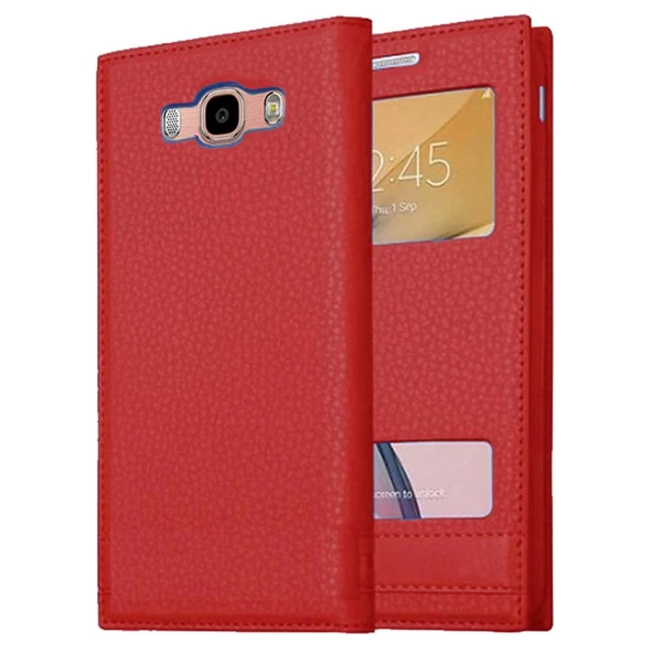 Samsung Galaxy J7 2016 J710 Uyumlu Pencereli Kapaklı Magnum Kılıf - Resim 3