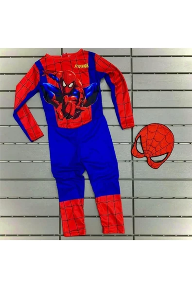 Erkek Çocuk Spiderman Kostümü Yeni Örümcek Adam Kostüm Maskeli 2406 - 4