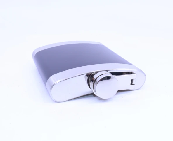 Siyah - Krom  Cep Matarası-Flask 7 OZ - 3