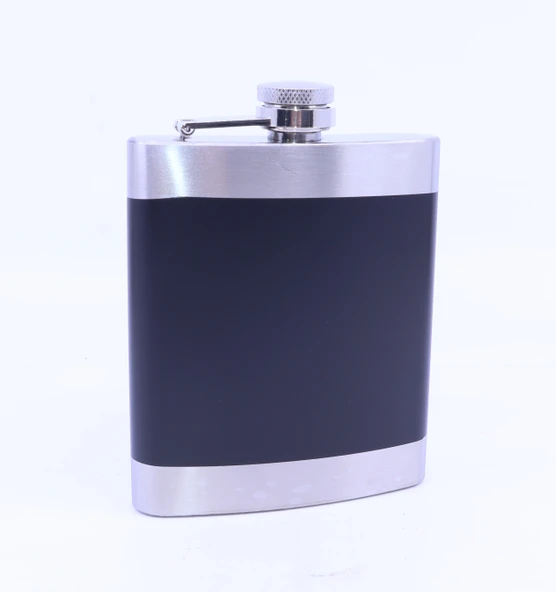 Siyah - Krom  Cep Matarası-Flask 7 OZ - 2