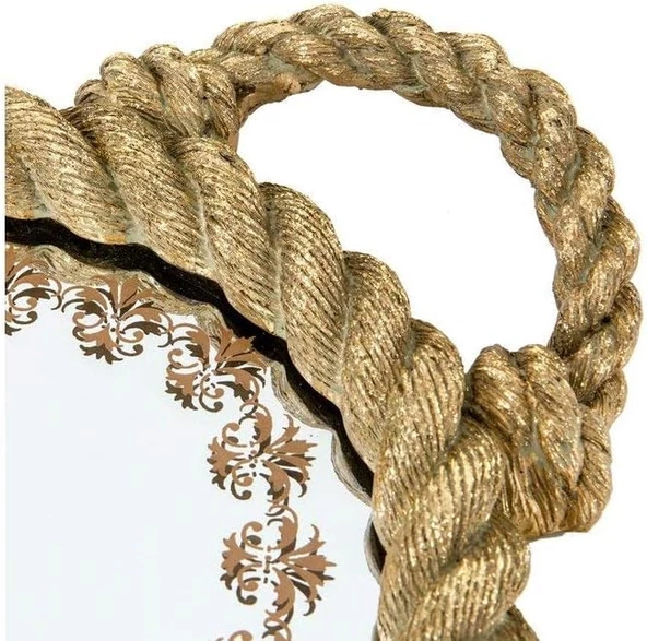 VİTALE FRANK GOLD HALAT DEKORATİF CAM TEPSİ - 3