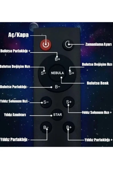Astronot Projektör Gece Masa Lambası Galaxy Gökyüzü Star Projeksiyon Kumandalı Samanyolu Aydınlatma - 2