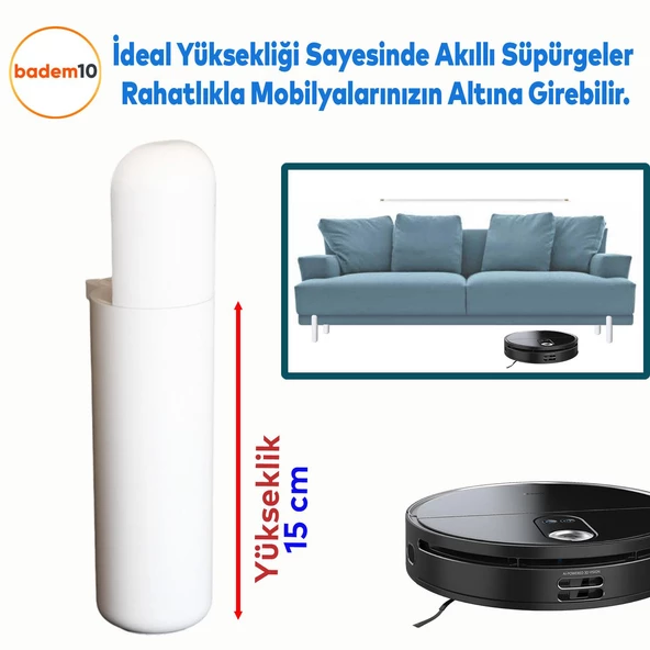 Kapsül Bohem Mobilya Kanepe Tv Ünitesi Koltuk Konsol Yükseltici Ayağı Ayakları Mat Beyaz 15 cm 4 Adet - 4