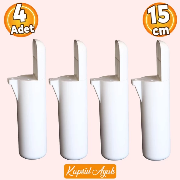 Kapsül Bohem Mobilya Kanepe Tv Ünitesi Koltuk Konsol Yükseltici Ayağı Ayakları Mat Beyaz 15 cm 4 Adet - 1