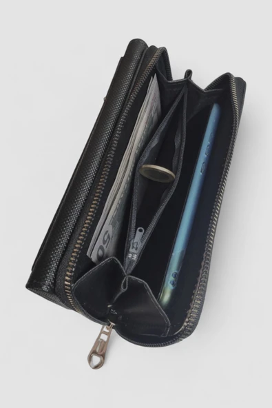 Lederax LD163 Suni Deri Kadın El Cüzdanı Telefon Bölmeli - Resim 3