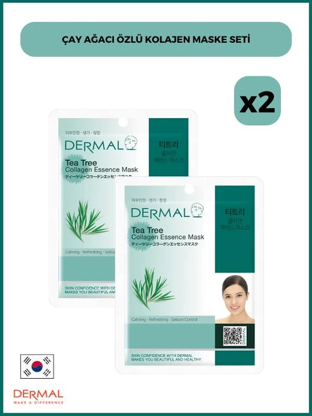 Çay Ağacı Özlü Kolajen Maske Seti 2 Adet