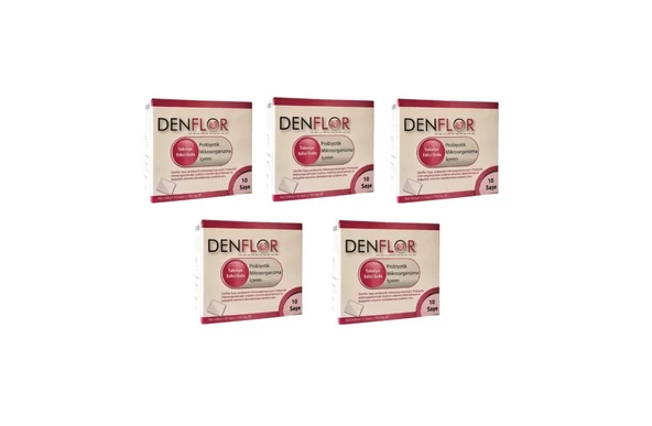 Denflor Probiyotik 10 Saşe 5'Li PAKET (SKT:02/2028) ürün görseli 1