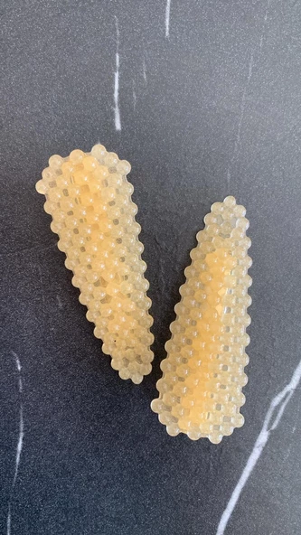 Turuncu Renkli Damla Model Gold Pens Kıskaçlı 2'li Saç Tokası Handmade El Yapımı Epoksi Hediyelik - Resim 6