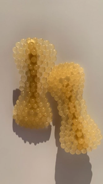 Turuncu Renk Kurdele Model Gold Pens Kıskaçlı 2'li Saç Tokası Handmade El Yapımı Epoksi Hediyelik - 3