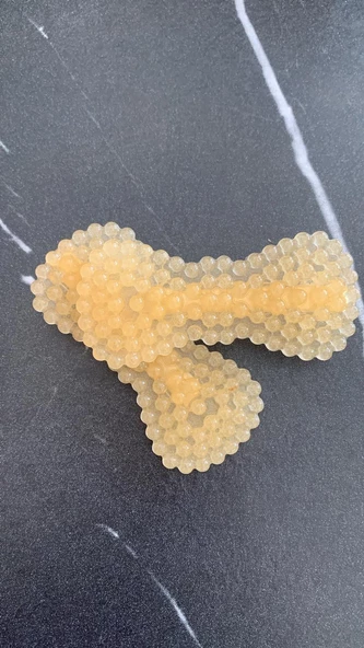 Turuncu Renk Kurdele Model Gold Pens Kıskaçlı 2'li Saç Tokası Handmade El Yapımı Epoksi Hediyelik - 4