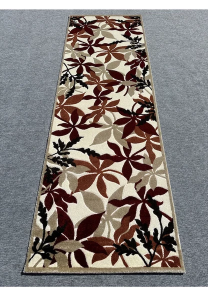 Burak Halı Samyeli 11475 Rtr 100x300 Turuncu Krem Kırmızı Yolluk