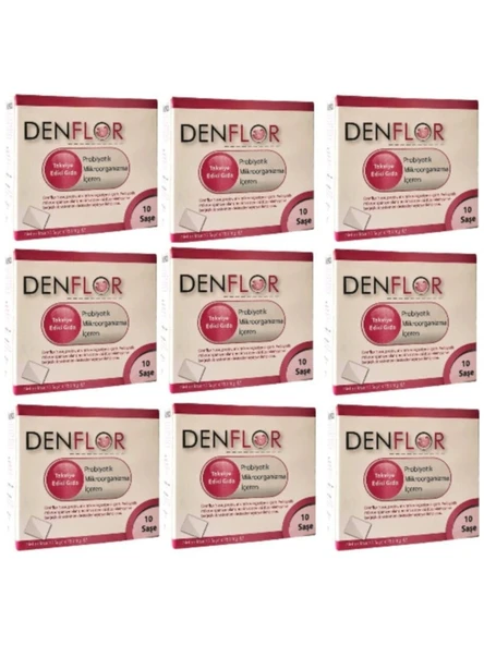 Denflor Probiyotik 10 Saşe 9'Lu PAKET (SKT:02/2028) ürün görseli 1