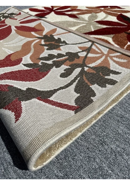 Burak Halı Samyeli 11475 Rtr 100x300 Turuncu Krem Kırmızı Yolluk - 3