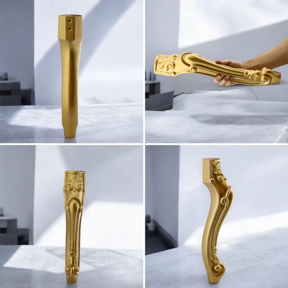 Erva Plastik Sehpa Ayağı 46 cm Gold Altın Orta Ayak Zigon Sehpa Mobilya Masa Ayakları Altın 1 Adet - 7