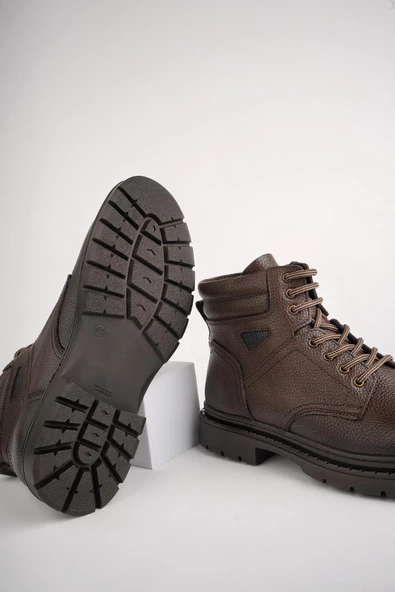 Muggo STEPHAN Garantili Bağcıklı Hakiki Deri Kaymaz Taban Erkek Bot - 6