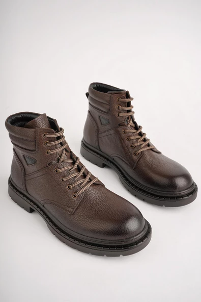 Muggo STEPHAN Garantili Bağcıklı Hakiki Deri Kaymaz Taban Erkek Bot - 3