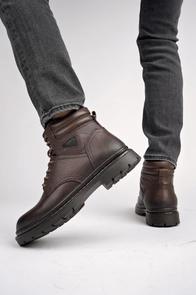 Muggo STEPHAN Garantili Bağcıklı Hakiki Deri Kaymaz Taban Erkek Bot - 2