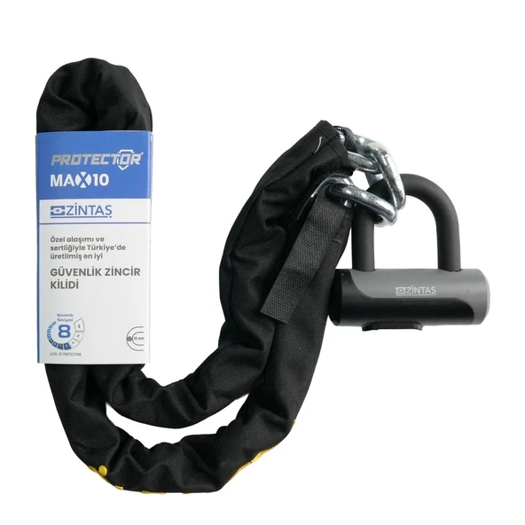 Zintaş Protector Max10 Motosiklet Kesilmez Zincir Kilit 10mmx150cm ürün görseli