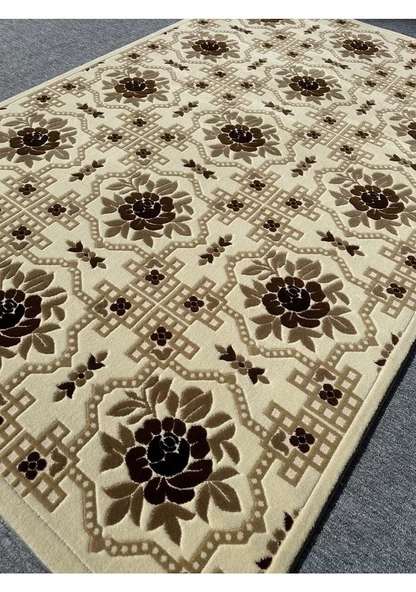 Burak Halı Vizyon 11171 R 150x230 Krem Kahve 4 M2 Halı - 2