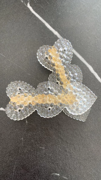 Fosforlu Neon Parlak Yeşil Renk Gold Kıskaçlı 3'lü Kalp Şekil 2'li Saç Tokası El Yapımı Epoksi - 5