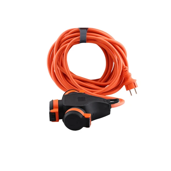 Monofaze Çoğaltıcı Seyyar Topraklı 3'lü Grup Priz Fiş 10 Metre Çoklu Asmalı Uzatma Kablosu 3x2.5 mm - 3