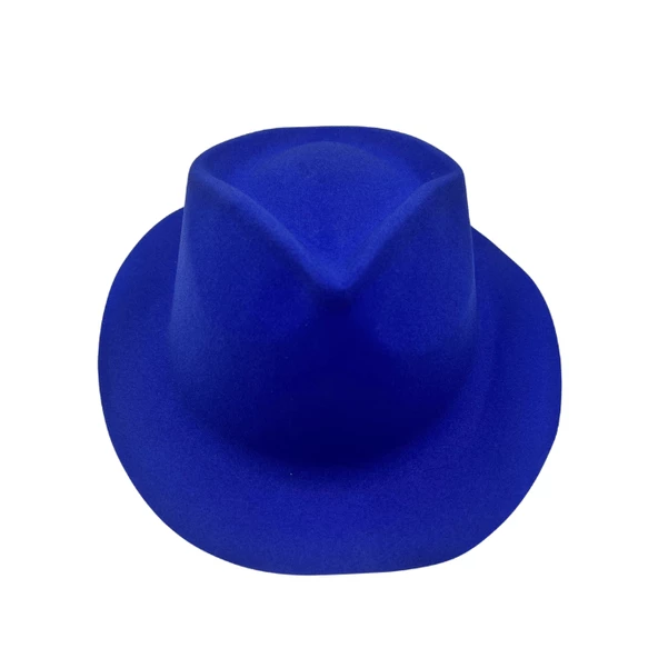 Mavi Lazer Plastik  Kadife Fotr Model Şapka 30x25 cm - Resim 2