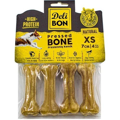 DERİ PRES KEMİK 7CM XS BOY 4LÜ PAKET NATUREL