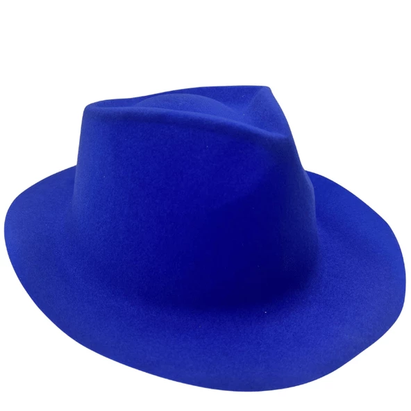 Mavi Lazer Plastik  Kadife Fotr Model Şapka 30x25 cm ürün görseli 1