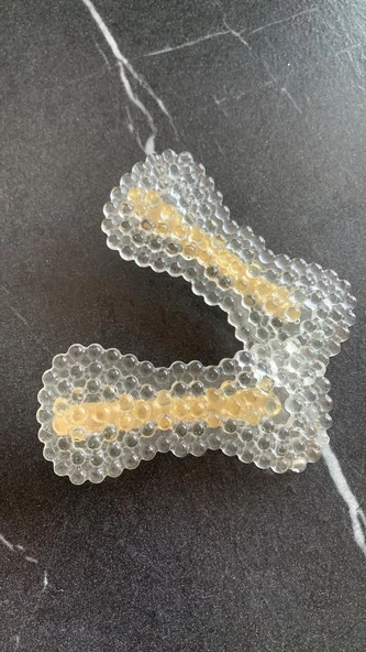 Fosforlu Neon Parlak Yeşil Renk Gold Pens Kıskaçlı Kurdele Şekil 2'li Saç Tokası El Yapımı Epoksi - Resim 7