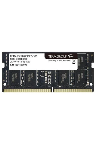 Team Elite 16Gb Ddr4 3200Mhz Cl22 Ted416g3200c22-S01 Notebook Ram