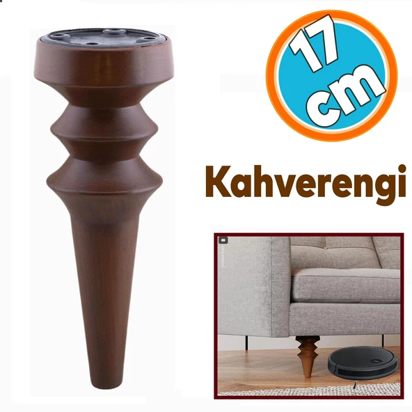 Mobilya Yükseltici Kanepe Koltuk Tv Ünitesi Baza Ayağı Zigon Orta Sehpası Ayak Ayakları Ahşap Desen 17 cm ürün görseli