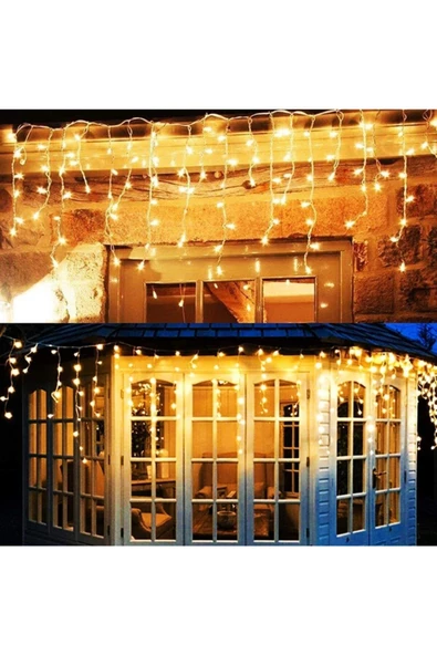 8 Fonksiyonlu Saçak Led Sarkıt Led Eklenebilir Led Süsleme Led Peri Led Işık Yılbaşı Işık (4 METRE) - 8