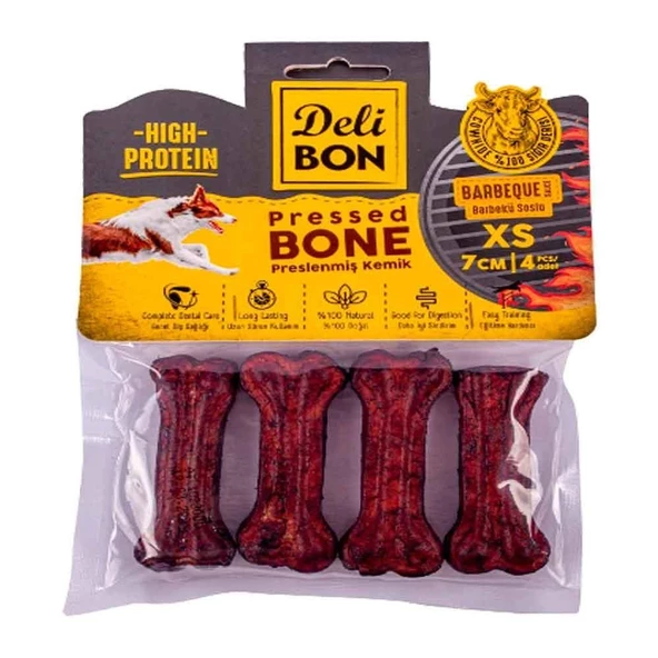 DELİBON DERİ PRES KEMİK 7CM XS BOY 4LÜ PAKET BARBEKÜ 7CMX4AD.