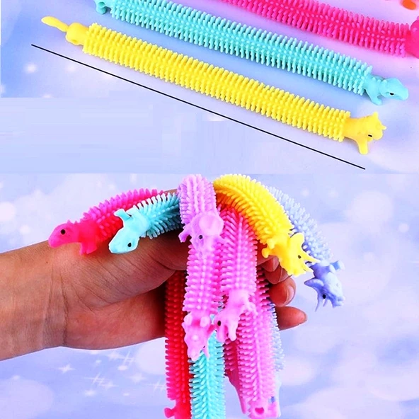 4 ADET DUYUSAL DİNAZORLU STRES OYUNCAĞI UZAYAN BİLEKLİK DINOSAUR SENSORY FİDGET TOY ANTİ STRESS TOYS - 5