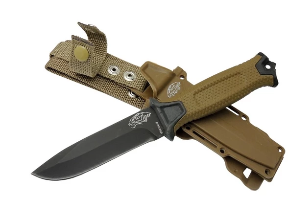 Columbia Tiger Tactical HTM 1041 B Kahverengi Outdoor / Survival Bıçak 27cm - Kauçuk Sap, Kılıflı, Kutulu