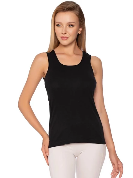 6 Adet Gümüş Bayan Renkli Ribana Düz Biye Geniş Askılı Atlet 4024 - Resim 2