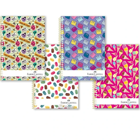 Faber Castell B5 80yp Asortili Spiralli Not Defteri Çizgili / C17 ürün görseli 1