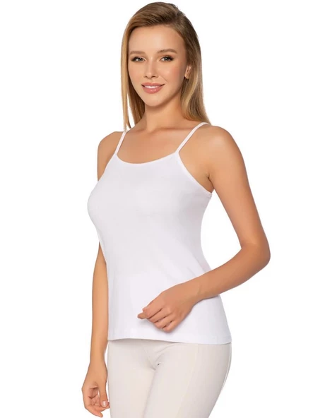 6 Adet Gümüş Bayan Battal Ribana Düz Biye Geniş Askılı Atlet 3009 - Resim 2