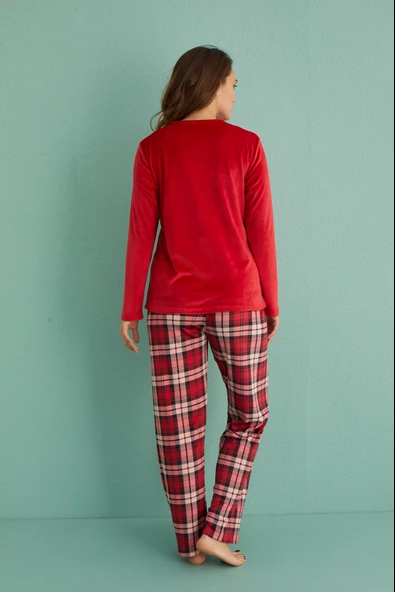 Mihra 13309-4 Kadın Kışlık Kadife Pijama Takımı - 3