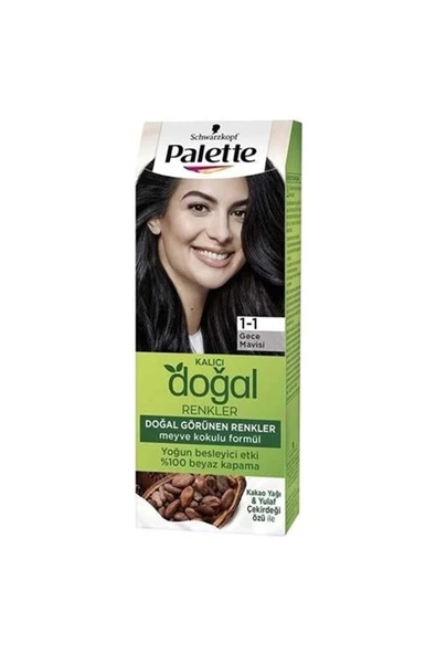 Palette Doğal Renkler Saç Boyası 1-1 Gece Mavisi