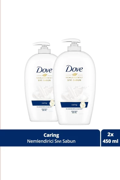 Nemlendirici Sıvı Sabun Caring 1/4 Nemlendirici Krem Etkili 450 ml X2 Adet