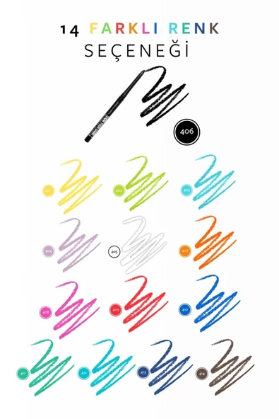 Pastel Show Your Game Waterproof Gel Eye Pencil - Suya Dayanıklı Jel Göz Kalemi 406 - 2