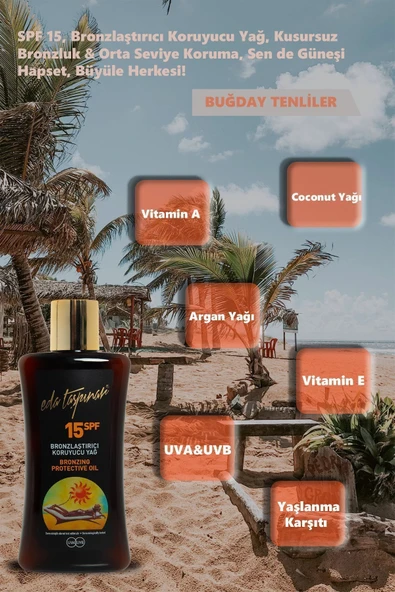 Eda Taşpınar Bronzlaştırıcı Koruyucu Yağ Spf 15 - 3