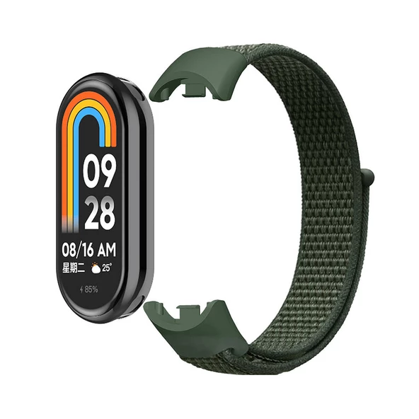 Xiaomi Mi Band 8 Hasır Cırt Cırtlı Yapıştırmalı Relaks Kordon - 5