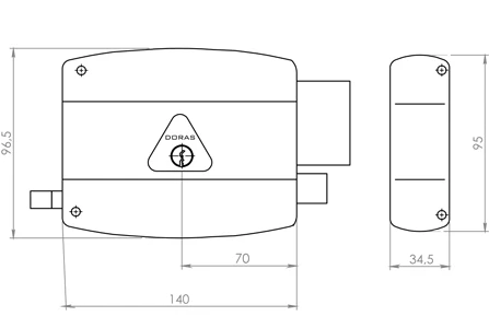 DORAS 1157 TRAJLI ( TİRAJLI ) KİLİT OVAL 14 cm SİLİNDİRLİ TRAJLI ( TİRAJLI ) KİLİT - DEMİR KAPI KİLİDİ - 2