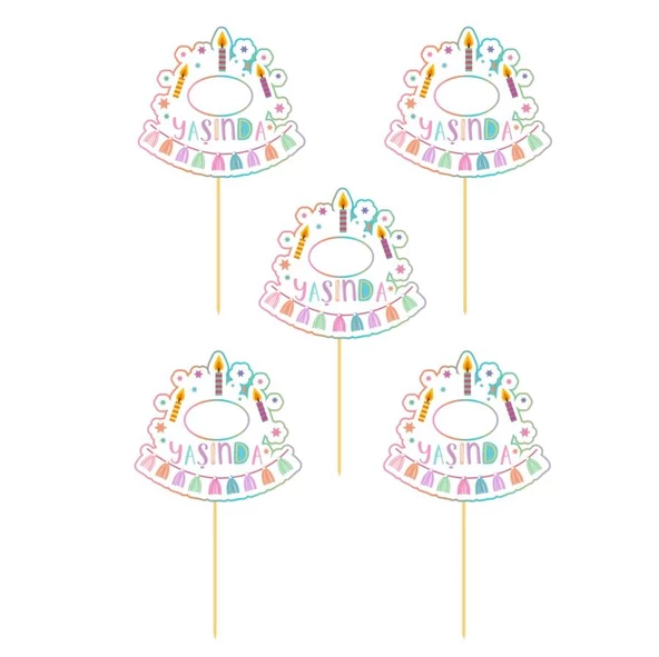 Yaşında Püskül Temalı Konuşma Balonu Varaklı 5 li ürün görseli 1